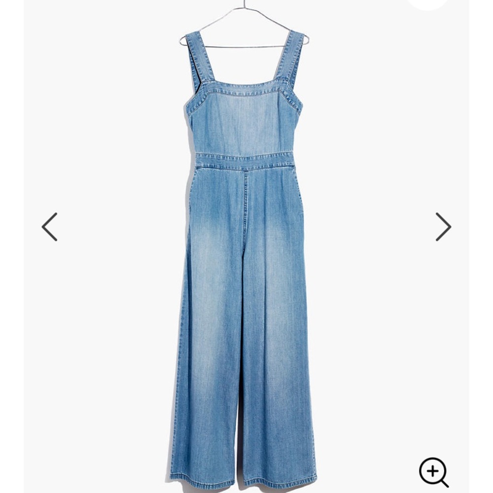 Madewell Denim Apron Bow-Back Jumpsuit